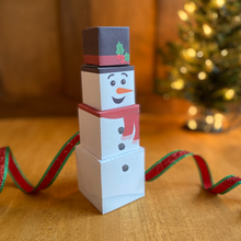 Load image into Gallery viewer, Tiered Snowman Printable Gift Box Set