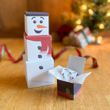 Load image into Gallery viewer, Tiered Snowman Printable Gift Box Set