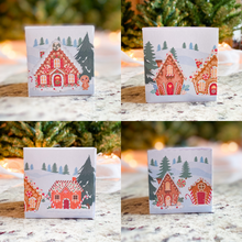 Load image into Gallery viewer, Mini Christmas Holiday Gingerbread House Cookie Cutters - 2 Pack and Printable PDF Gift Box & Tags