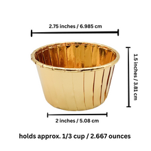 Load image into Gallery viewer, Foil Coated Paper Cupcake Liners, Snack, Gift, Baking, Party, Treat Cups - 24 pack