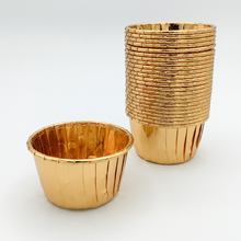 Load image into Gallery viewer, Foil Coated Paper Cupcake Liners, Snack, Gift, Baking, Party, Treat Cups - 24 pack