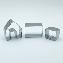 Load image into Gallery viewer, Mini Christmas Holiday Gingerbread House Cookie Cutters - 2 Pack and Printable PDF Gift Box & Tags