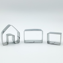 Load image into Gallery viewer, Mini Christmas Holiday Gingerbread House Cookie Cutters - 2 Pack and Printable PDF Gift Box & Tags