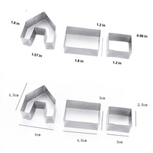 Load image into Gallery viewer, Mini Christmas Holiday Gingerbread House Cookie Cutters - 2 Pack and Printable PDF Gift Box & Tags