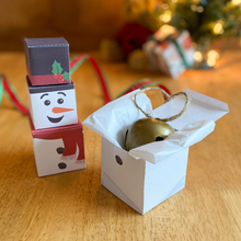 Load image into Gallery viewer, Tiered Snowman Printable Gift Box Set
