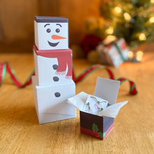 Load image into Gallery viewer, Tiered Snowman Printable Gift Box Set
