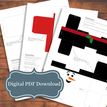 Load image into Gallery viewer, Tiered Snowman Printable Gift Box Set
