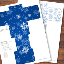 Load image into Gallery viewer, Frosty Elegance Snowflake Christmas Printable PDF Box Set
