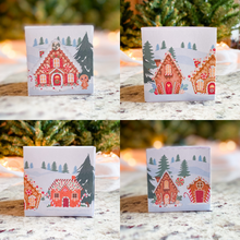 Load image into Gallery viewer, Mini Christmas Holiday Gingerbread House Cookie Cutters - 2 Pack and Printable PDF Gift Box &amp; Tags
