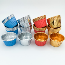 Load image into Gallery viewer, Foil Coated Paper Cupcake Liners, Snack, Gift, Baking, Party, Treat Cups - 24 pack
